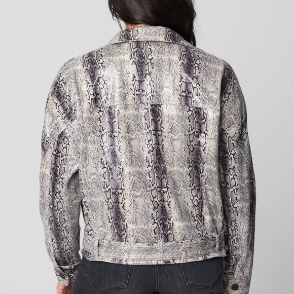 NWT Blank NYC Here We Go Again Faux Leather Snake Moto Jacket Size Small $128 - Picture 5 of 11